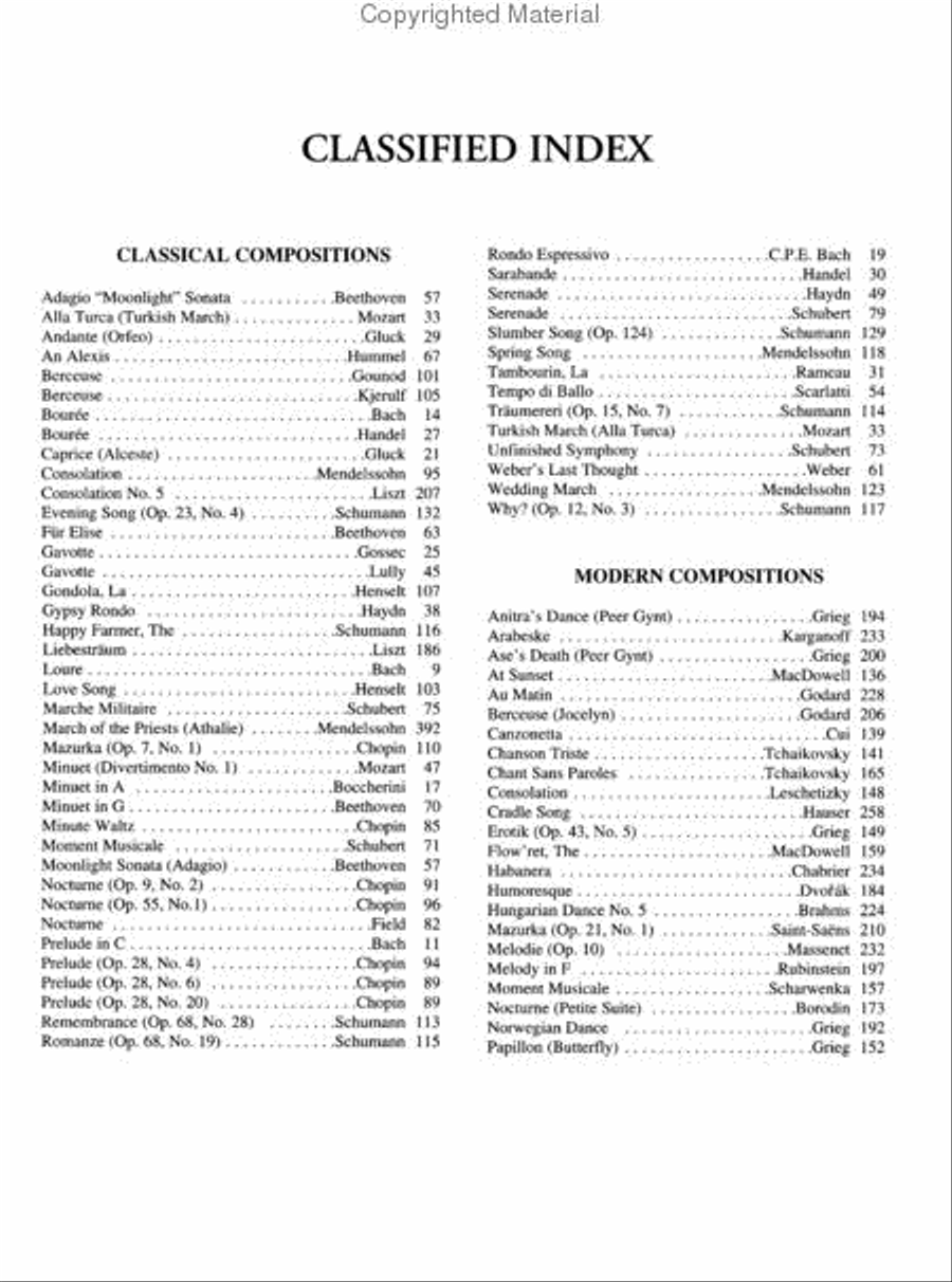 Masterpieces of Piano Music Piano Solo scores gallery preview page 2