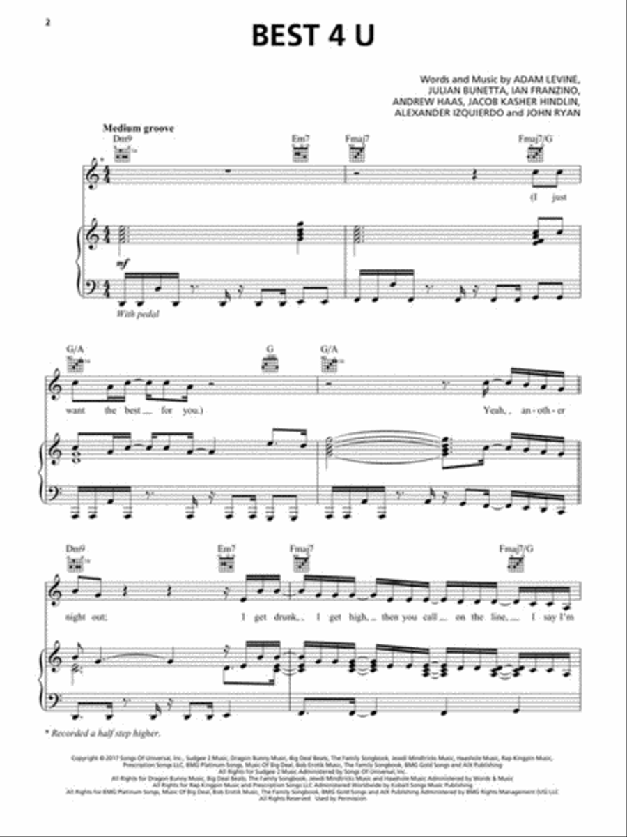 Maroon 5 - Red Pill Blues Piano, Vocal, Guitar scores gallery preview page 3