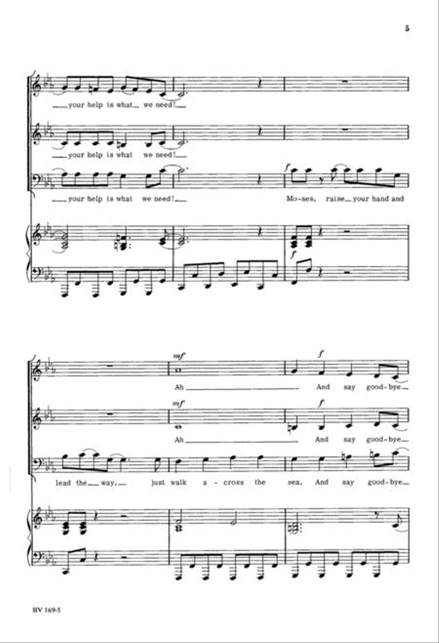 Moses, Now Your People Are Free 3-Part scores gallery preview page 5
