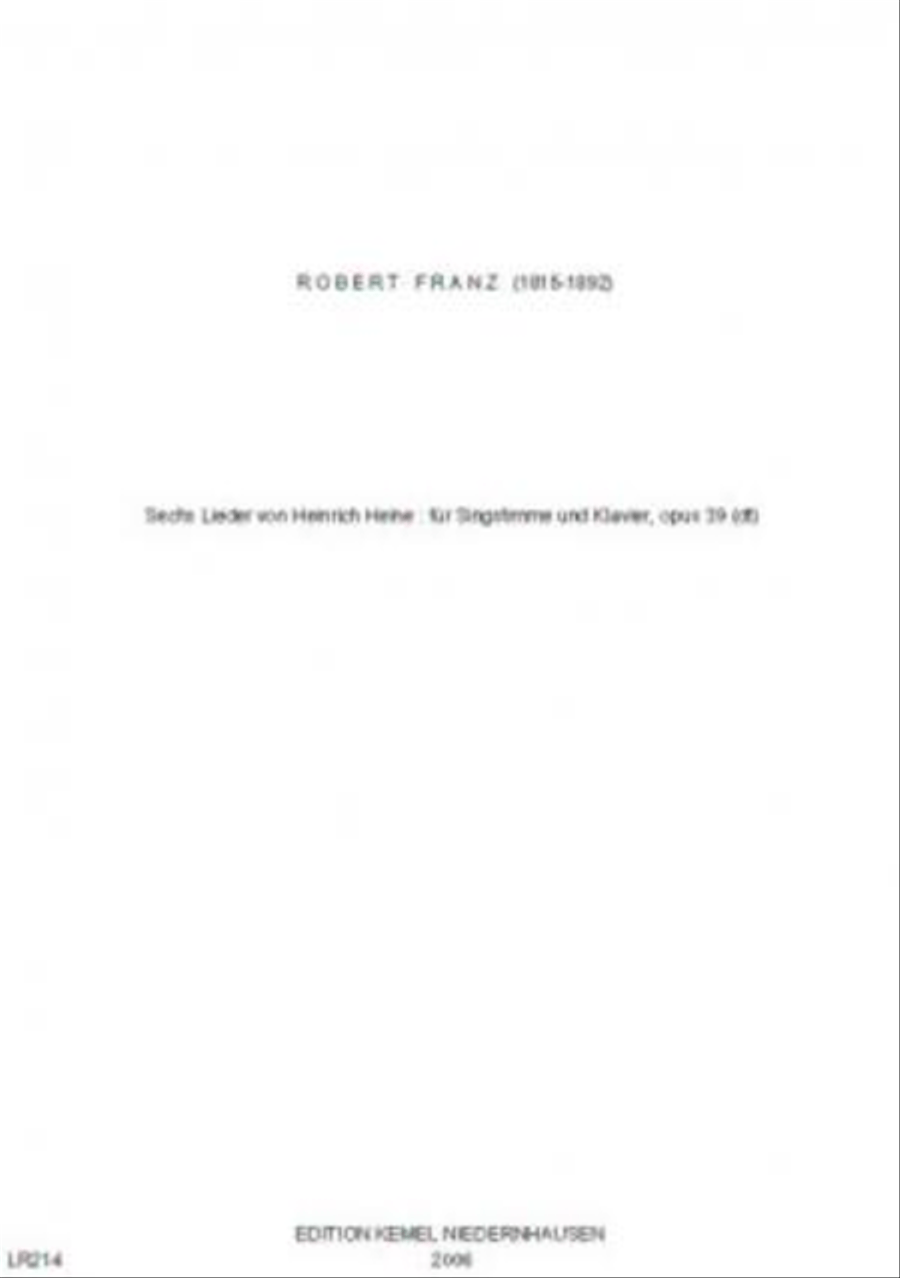 Sechs Lieder von Heinrich Heine Voice Solo scores gallery preview page 1