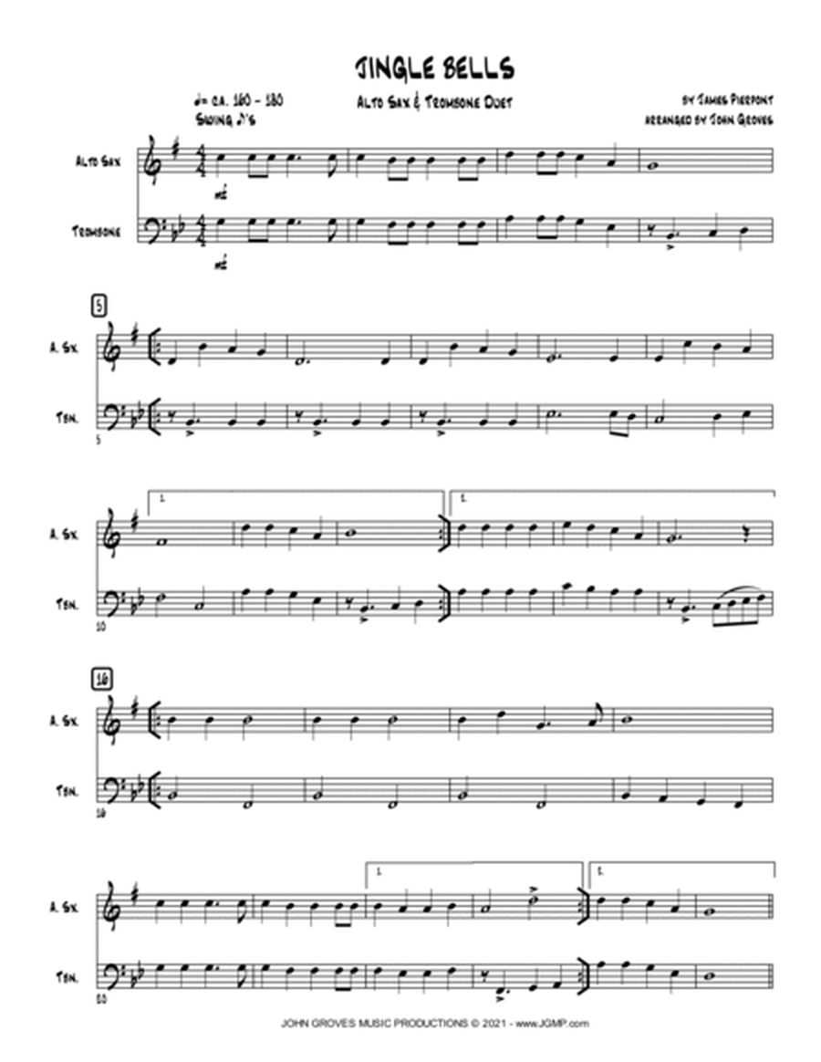 Jingle Bells - Alto Sax & Trombone Duet image number null