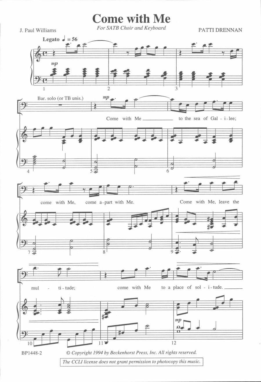 Come with Me Come with Me 4-Part scores gallery preview page 2