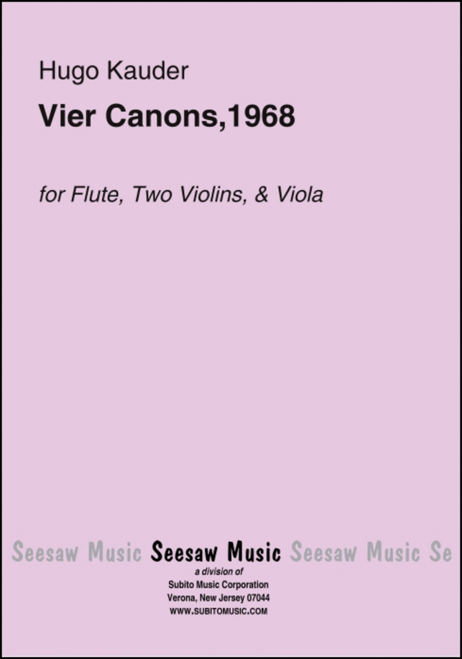 Vier Canons,1968 Vier Canons,1968 Flute scores gallery preview page 1