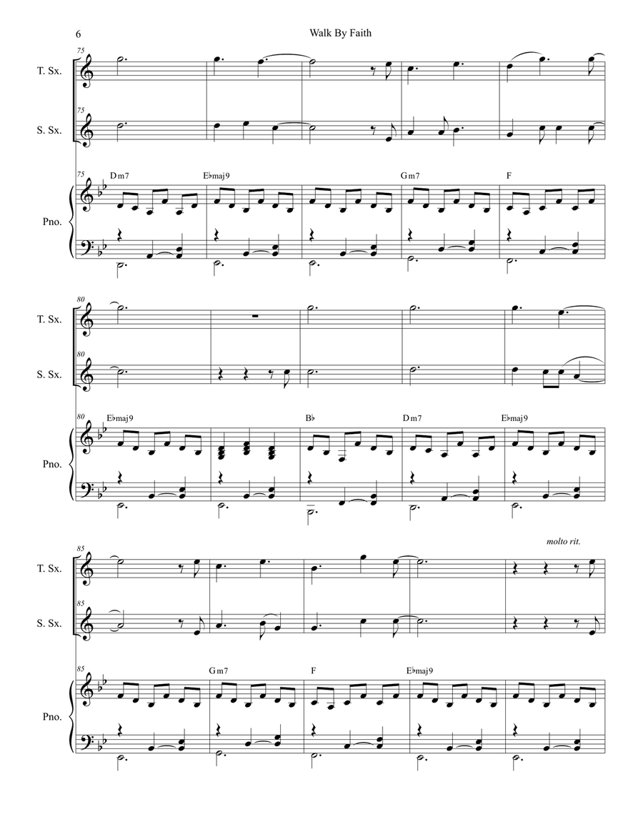 Walk By Faith Woodwind Duet scores gallery preview page 6