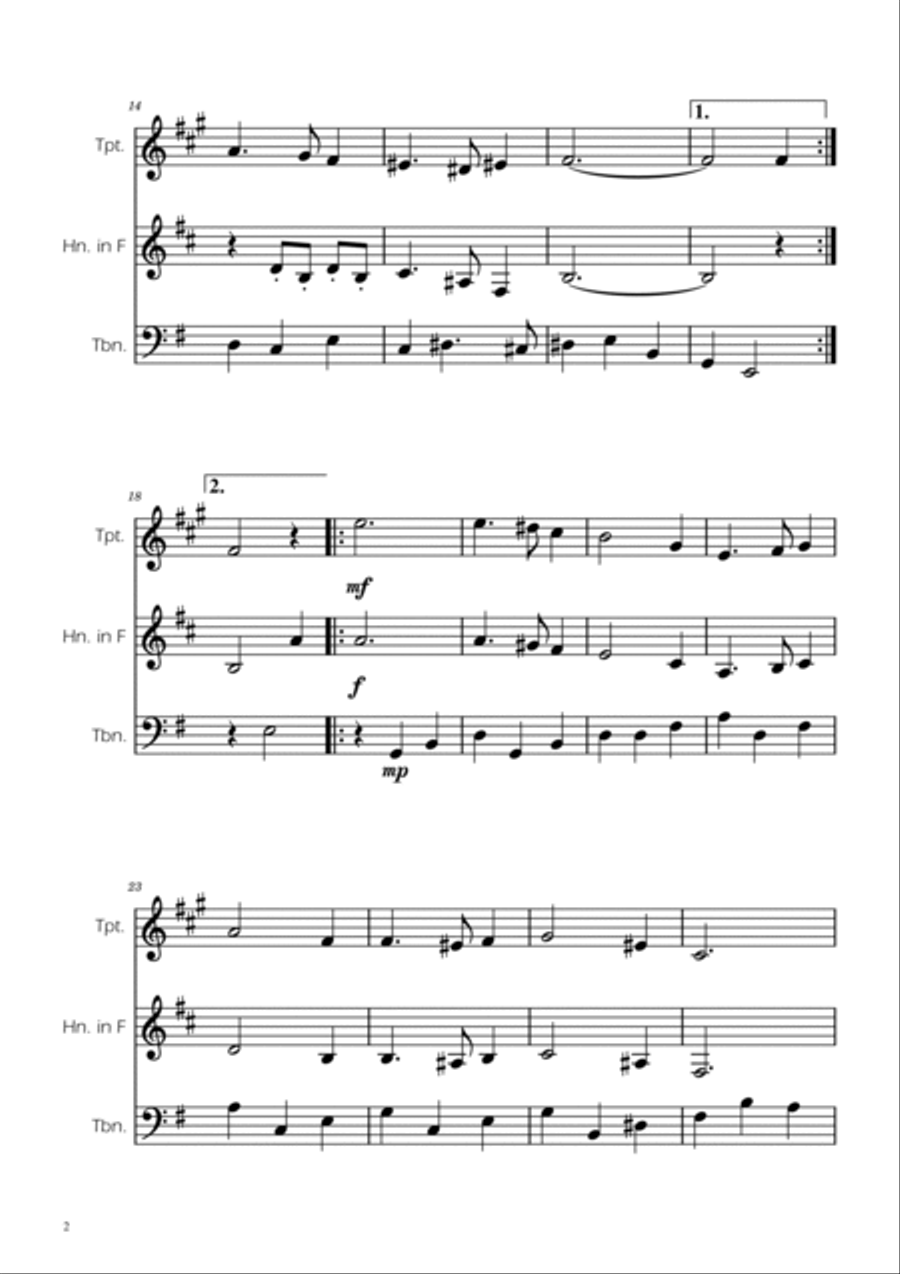 Greensleeves - Brass Trio Brass Trio scores gallery preview page 2