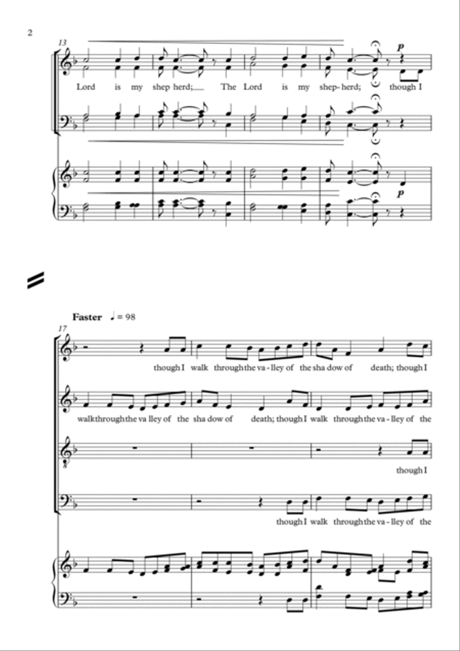 Psalm23 Psalm23 4-Part scores gallery preview page 2