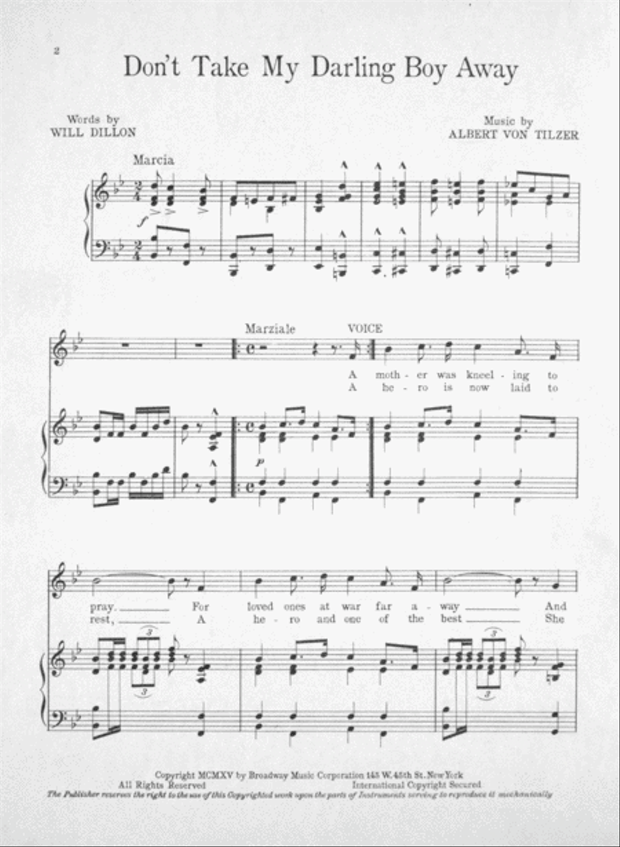 Don't Take My Darling Boy Away Voice scores gallery preview page 2