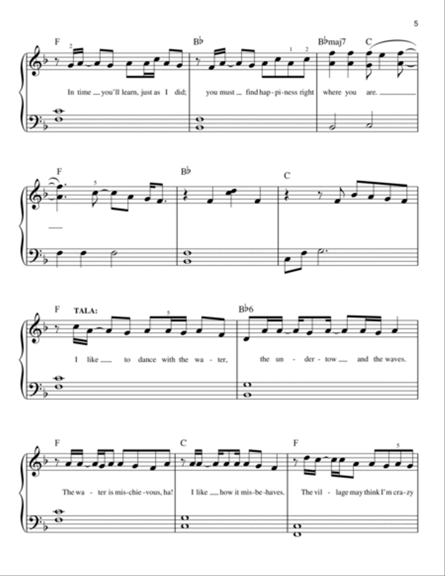 Where You Are (from Moana) Easy Piano scores gallery preview page 5