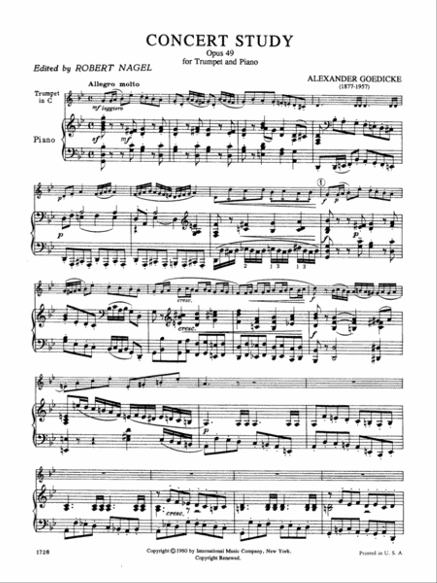 Concert Study, Op. 49 (Trumpet in C) C Trumpet scores gallery preview page 2