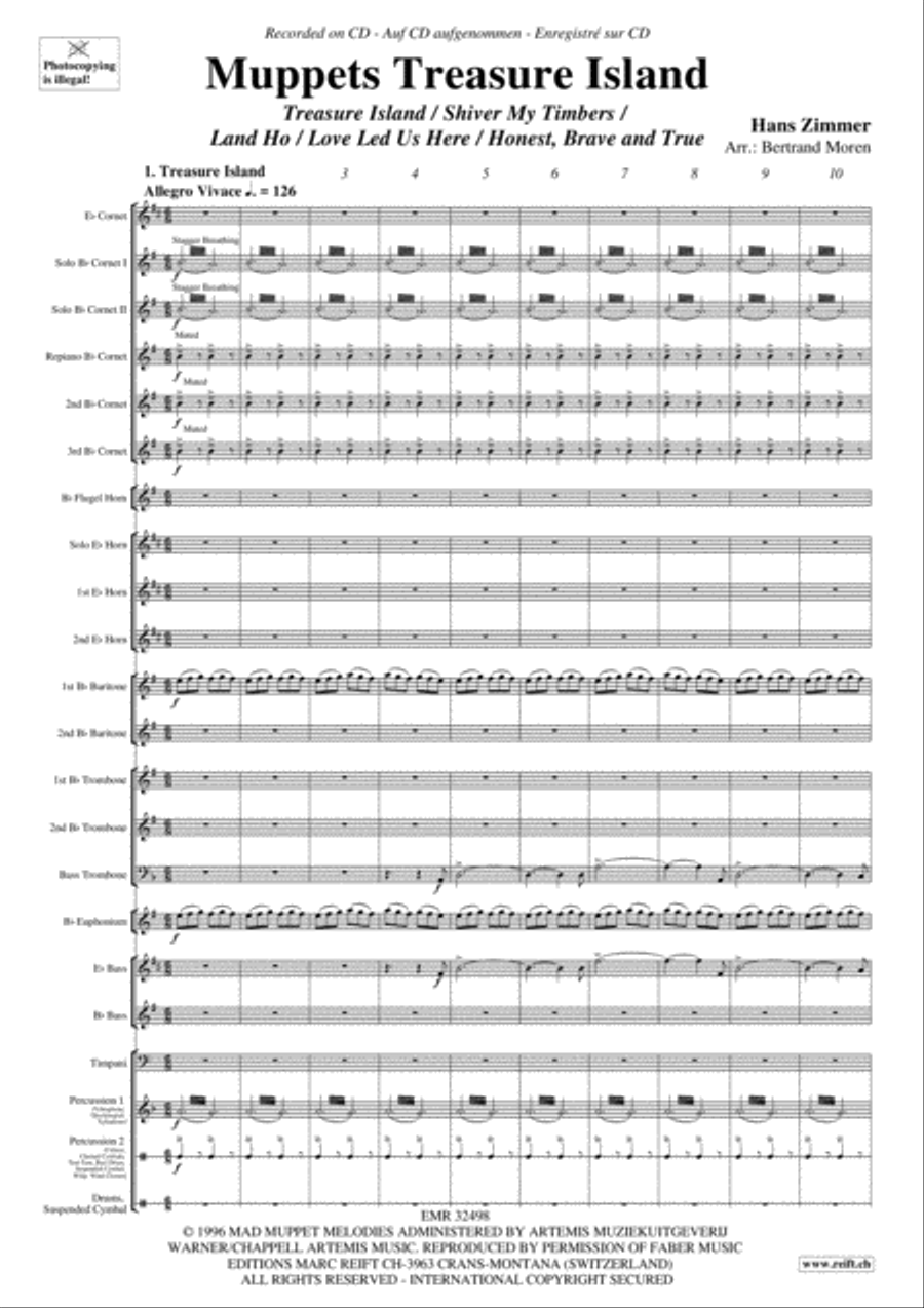 Muppets Treasure Island Brass Band scores gallery preview page 3