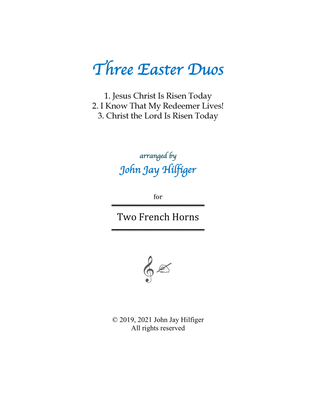 Book cover for Three Easter Duos for Two French Horns