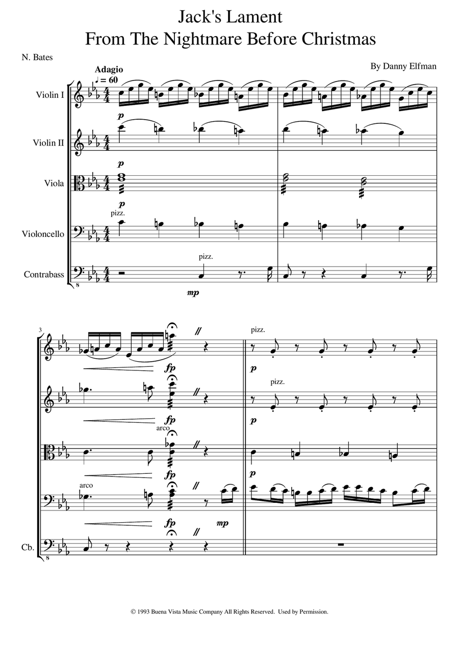 Jack's Lament Chamber Music scores gallery preview page 1