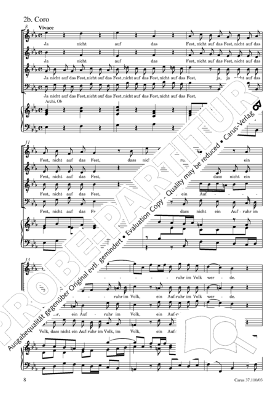 Markuspassion. Werkausgabe Reihe 1, Bd. 7 (Homilius) 4-Part scores gallery preview page 15