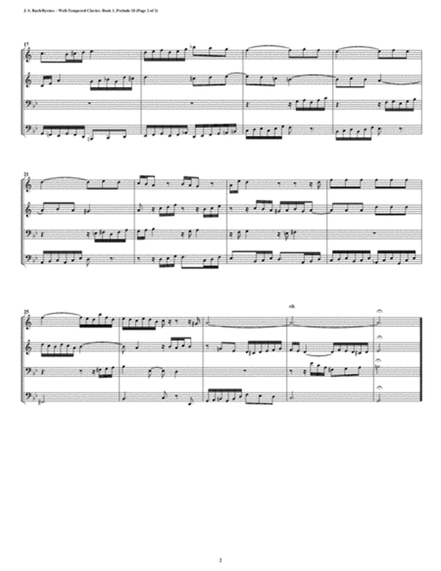 Prelude 18 from Well-Tempered Clavier, Book 1 (Conical Brass Quartet) image number null