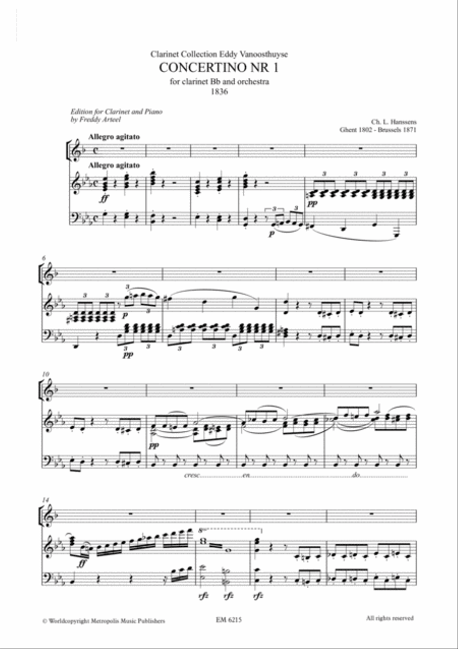 Concertino nr. 1 for Clarinet (Piano Reduction) Clarinet Solo scores gallery preview page 2