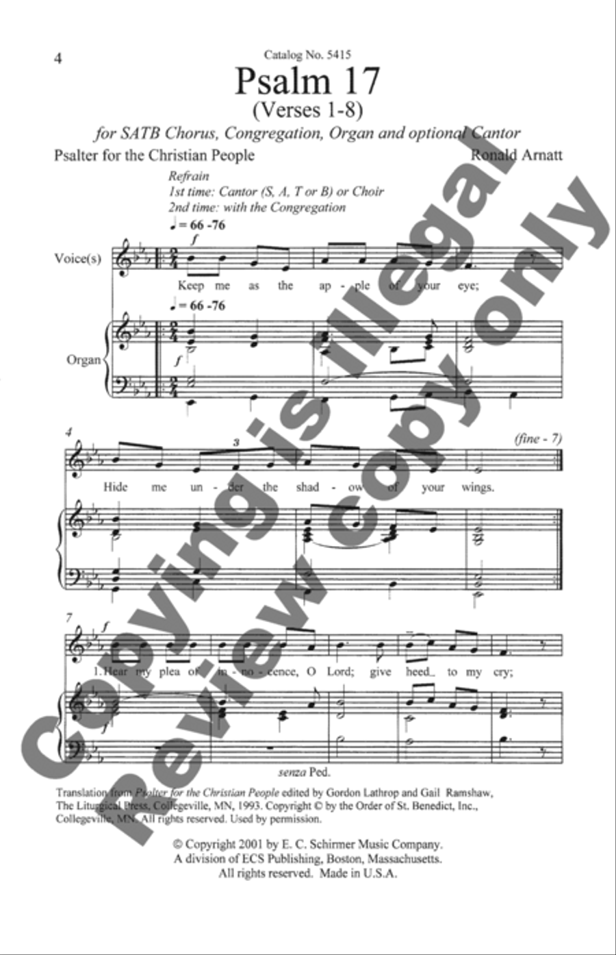 Psalm 17 4-Part scores gallery preview page 7