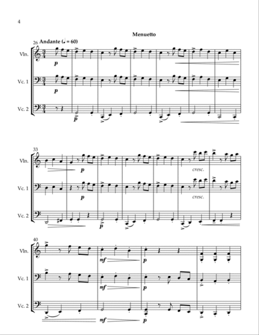 2 Trios Bedtime Menuetto 2 Trios Bedtime Menuetto String Trio scores gallery preview page 4