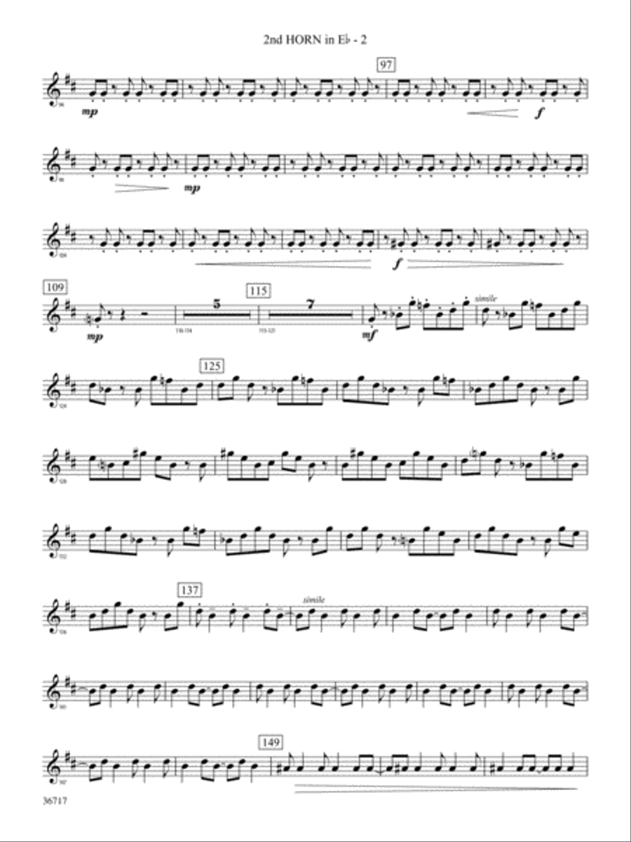 Sparkle: (World Part) 2nd Horn in E-flat Concert Band scores gallery preview page 2
