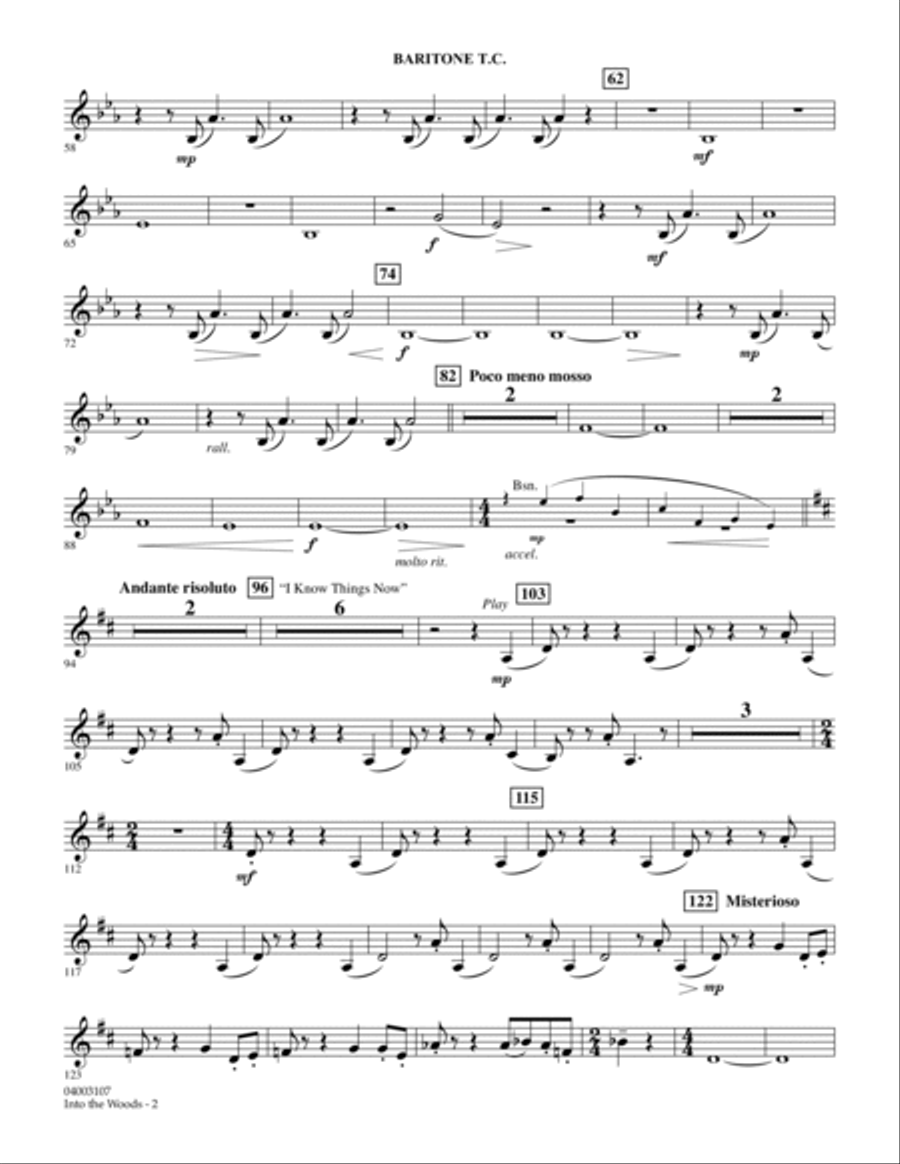 Selections from Into the Woods - Baritone T.C. Concert Band scores gallery preview page 2