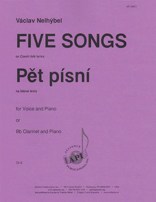 Pet Pisni - Five Songs - Voc Solo-pno