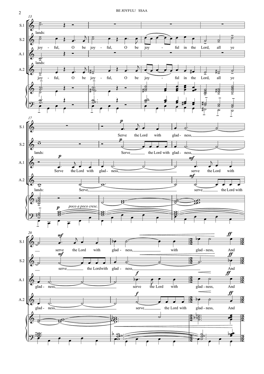 Be Joyful! (for SSAA and organ) SSAA scores gallery preview page 2
