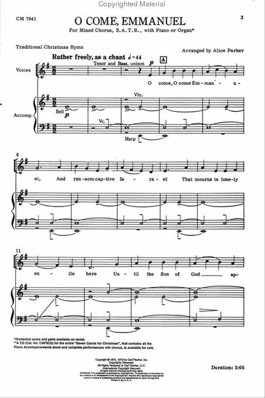 O Come, Emmanuel 4-Part scores gallery preview page 2