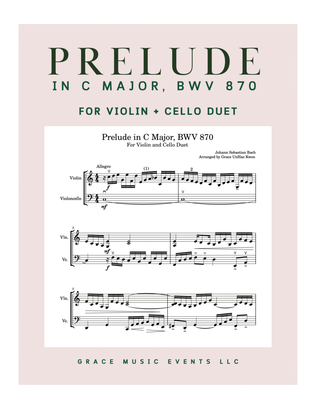 Prelude in C Major, BWV 870 - Violin and Cello Duet