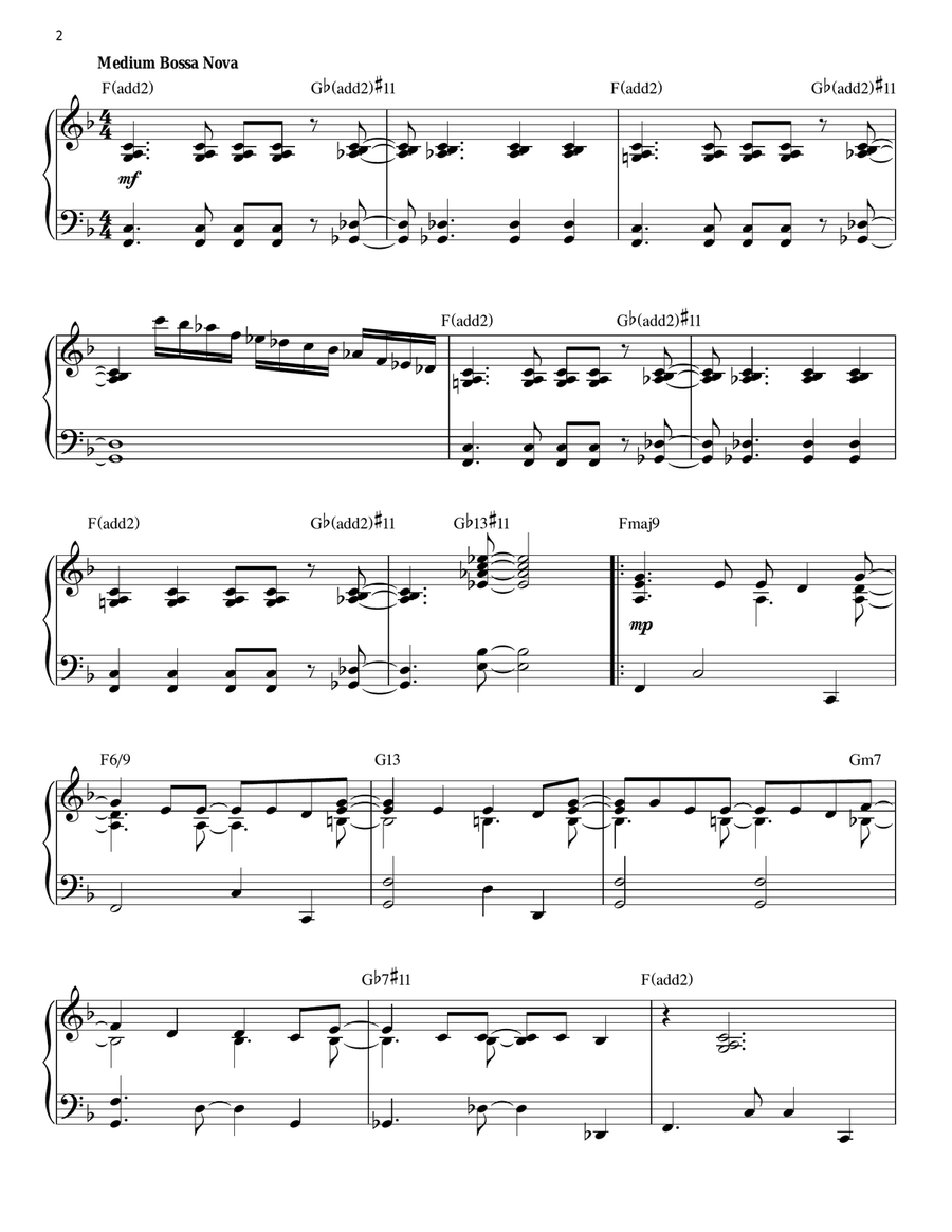 The Girl From Ipanema (Garota De Ipanema) [Jazz version] (arr. Brent Edstrom) Piano Solo scores gallery preview page 2