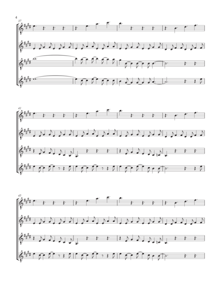 The Lion Sleeps Tonight (Guitar Quartet) - Score and Parts image number null