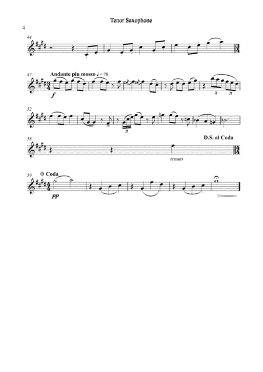 Selections from Boat Symphony (Solo for Tenor Saxophone) Tenor Saxophone scores gallery preview page 4