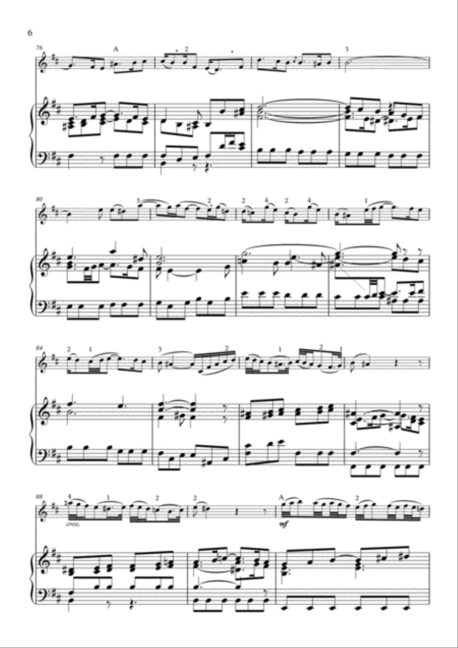 Bach-Pokhanovski Aria from St. Matthew's Passions arranged for violin and piano Violin Solo scores gallery preview page 6