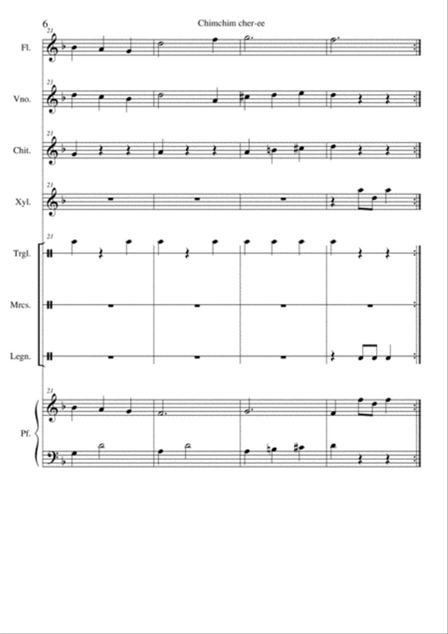 Chim Chim Cher-ee from Walt Disney's MARY POPPINS Small Ensemble scores gallery preview page 6