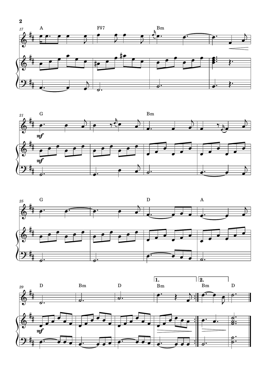 Hallelujah Violin Solo scores gallery preview page 2