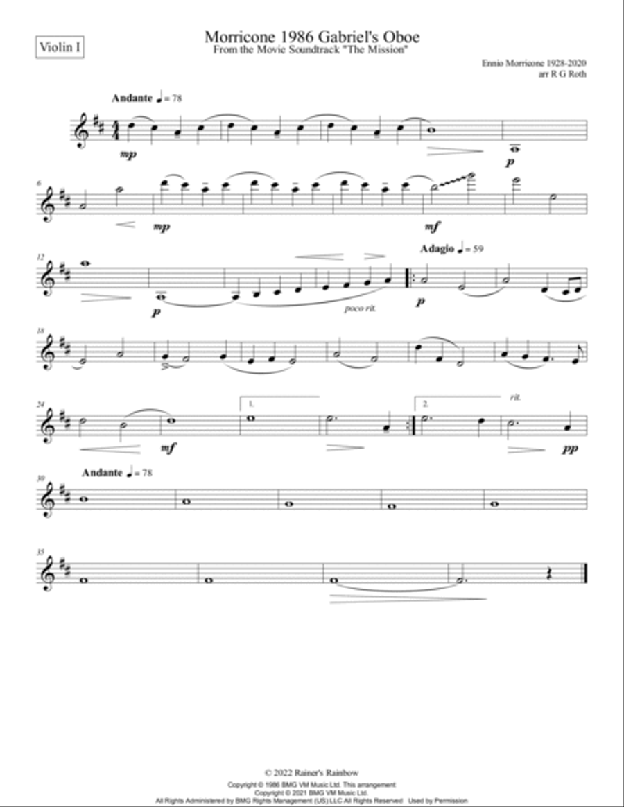 Gabriel's Oboe Gabriel's Oboe Piano scores gallery preview page 6