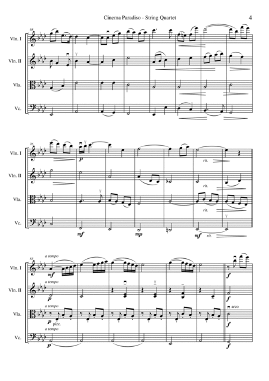 Cinema Paradiso String Quartet scores gallery preview page 4