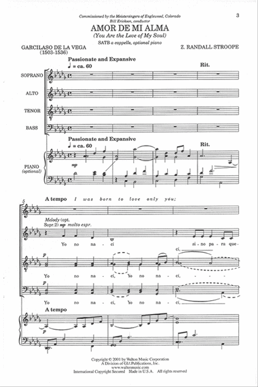 Amor de mi Alma - SATB divisi image number null