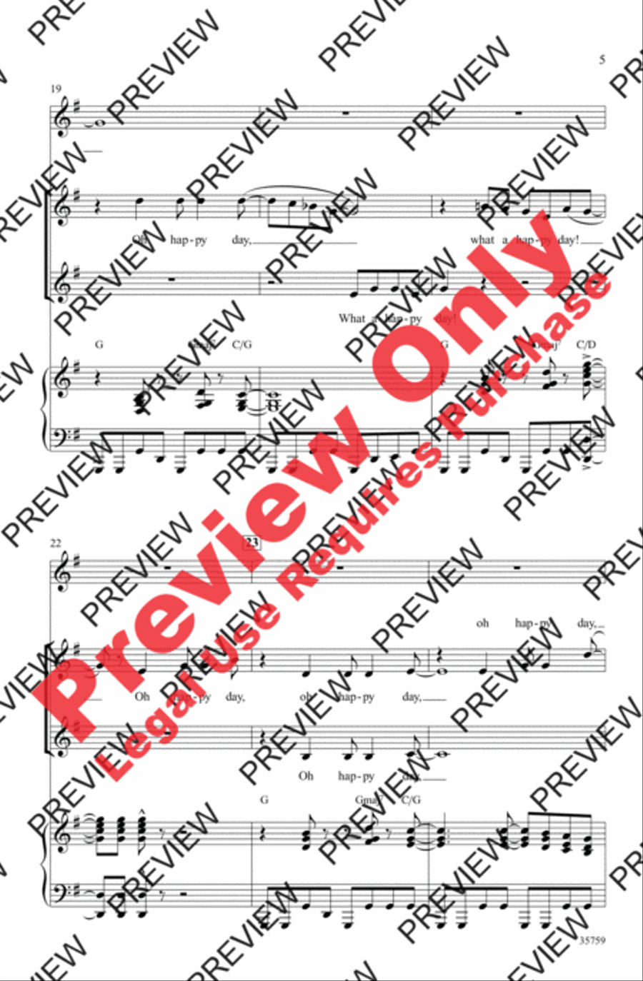 Oh Happy Day Women's Choir scores gallery preview page 5