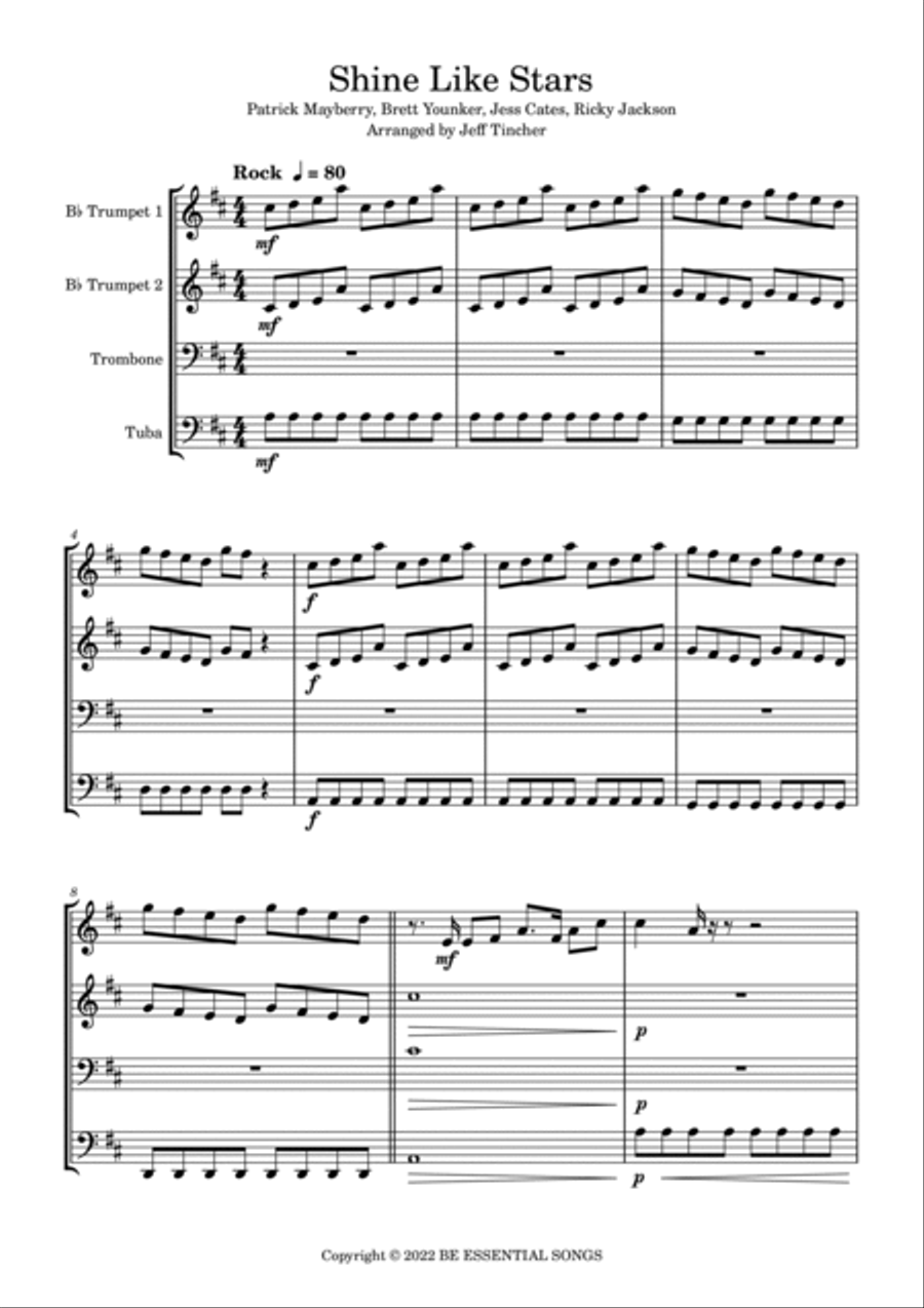Shine Like Stars Shine Like Stars Brass Ensemble scores gallery preview page 2