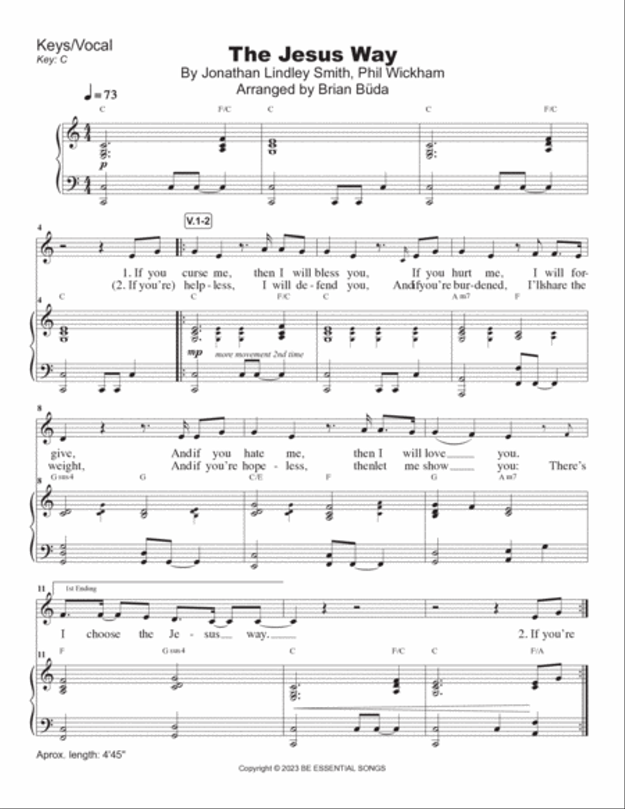 The Jesus Way The Jesus Way Piano, Vocal, Guitar scores gallery preview page 2