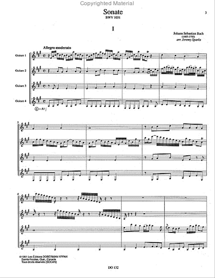 Sonate BWV 1031 Sonate BWV 1031 Guitar Ensemble scores gallery preview page 2
