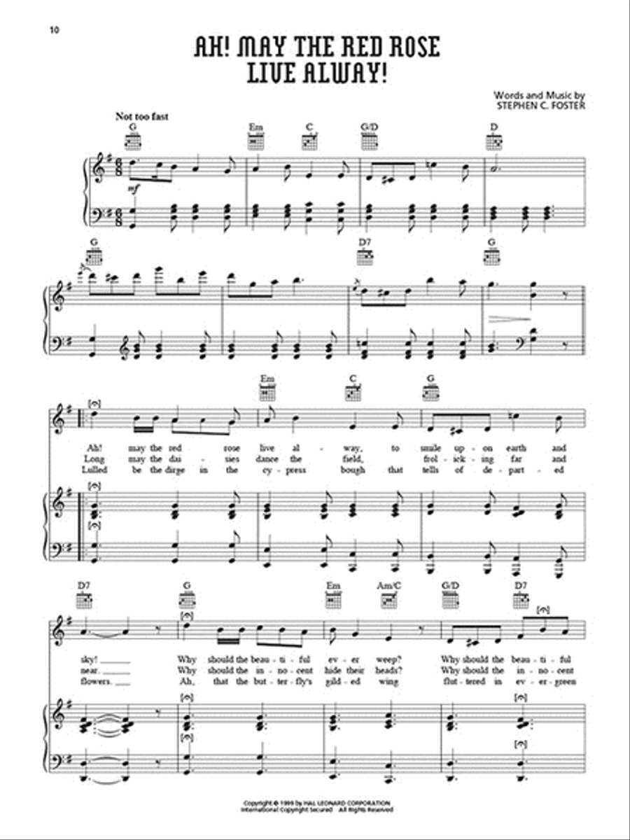 The Songs of Stephen Foster Piano, Vocal, Guitar scores gallery preview page 4