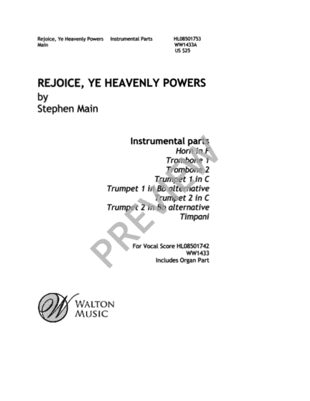 Rejoice, Ye Heavenly Powers (Instrumental Parts) image number null