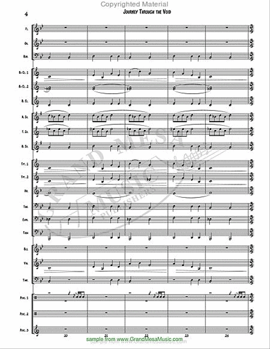 Journey Through the Void Concert Band scores gallery preview page 5