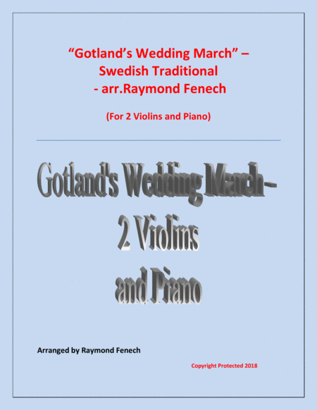 Gotland's Wedding March - Traditional - 2 Violins and Piano image number null