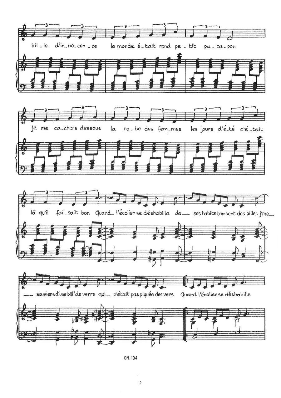 Billes Piano, Vocal scores gallery preview page 2