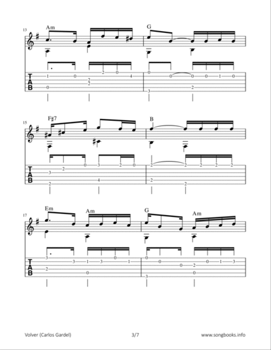 Volver Acoustic Guitar scores gallery preview page 3