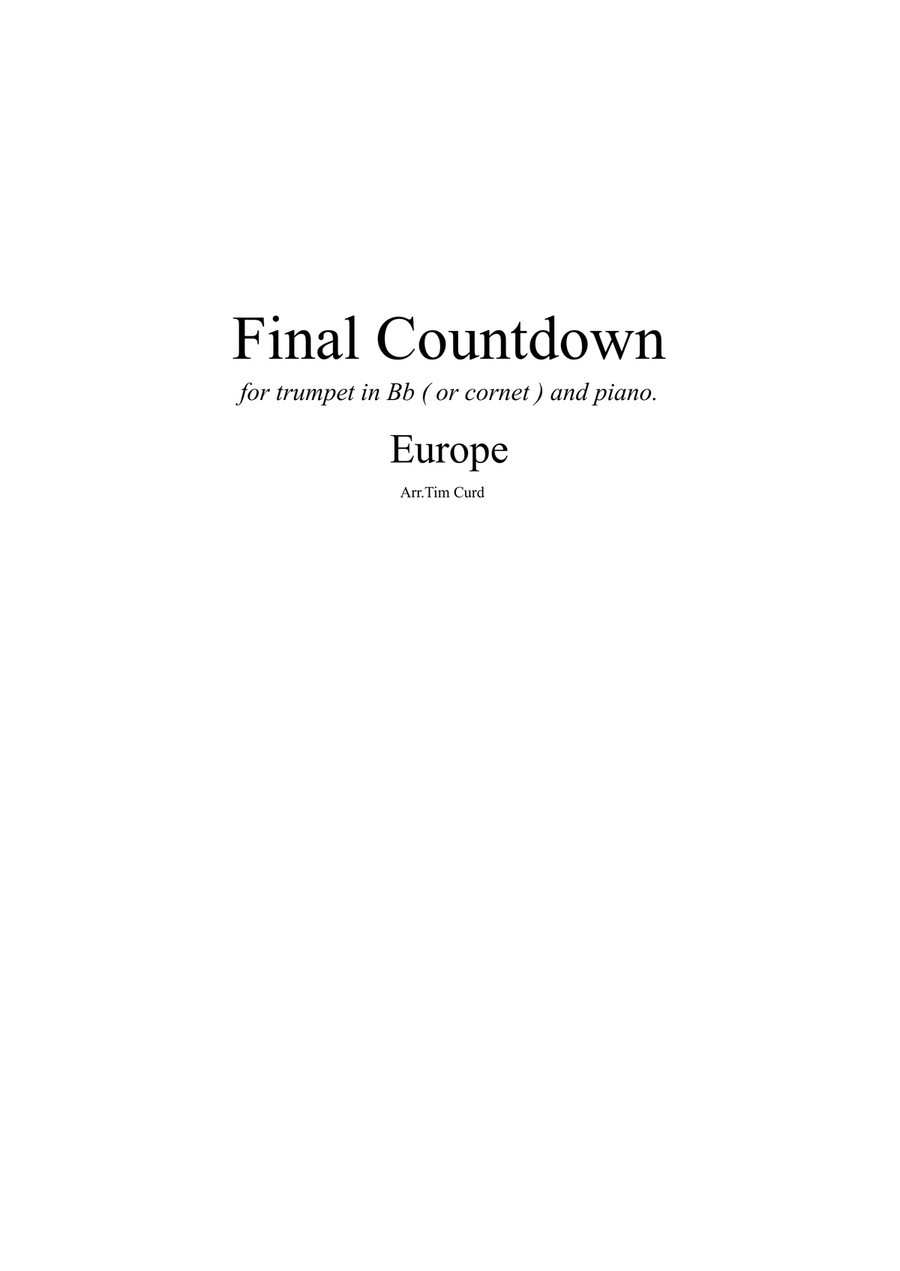 Final Countdown Trumpet Solo scores gallery preview page 1