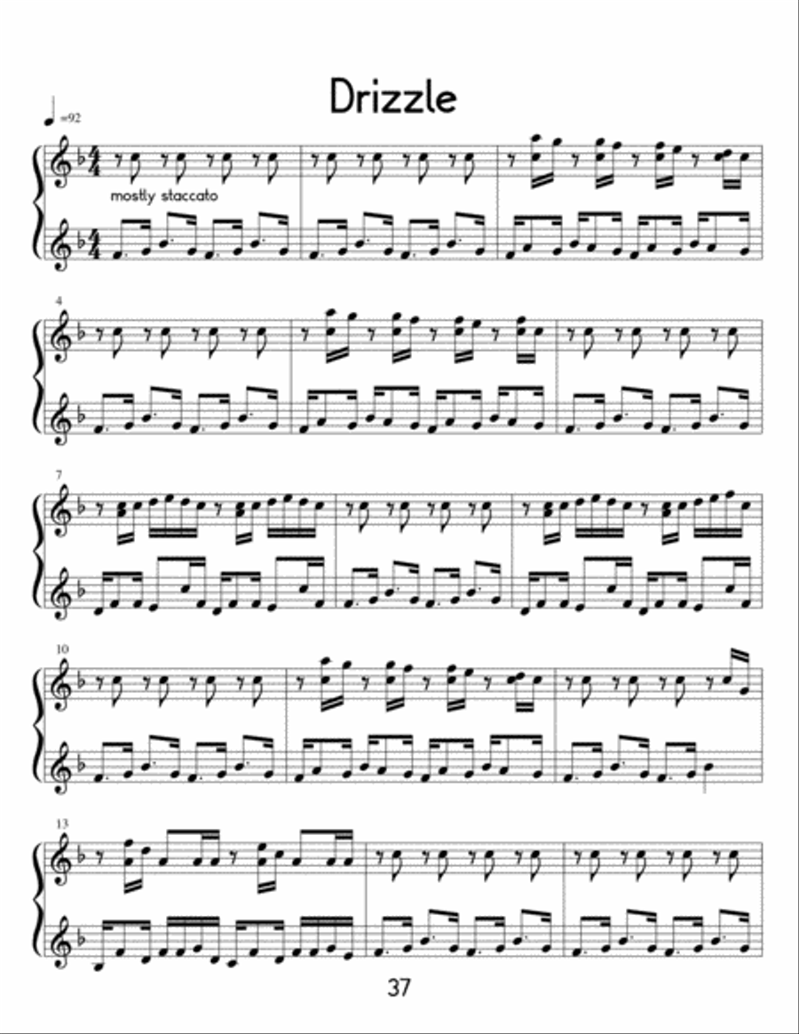 Drizzle (Alternate Splits) Easy Piano scores gallery preview page 1