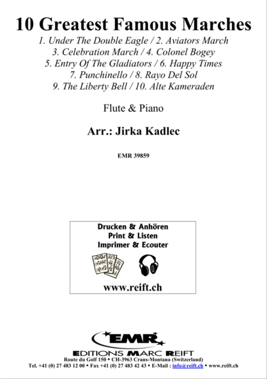10 Greatest Famous Marches Flute Solo scores gallery preview page 1