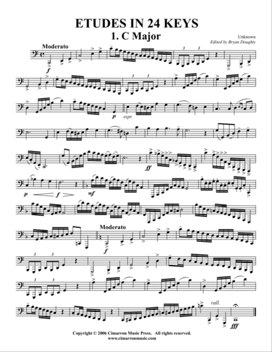 Etudes in 24 Keys Tuba scores gallery preview page 1